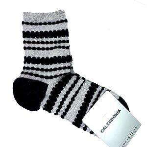 Black and Gray Grey Shimmer Textured Ankle Socks NWT